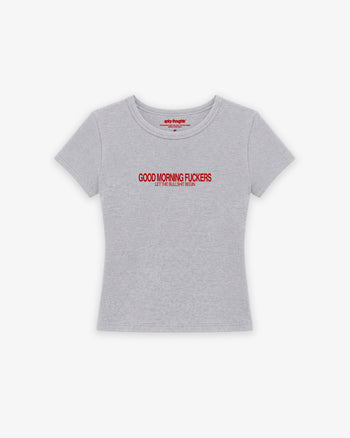Rib Cropped Tee - Good Morning Fuckers