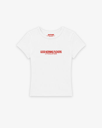 Rib Cropped Tee - Good Morning Fuckers