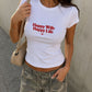 Rib Cropped Tee - Happy Wife Happy Life