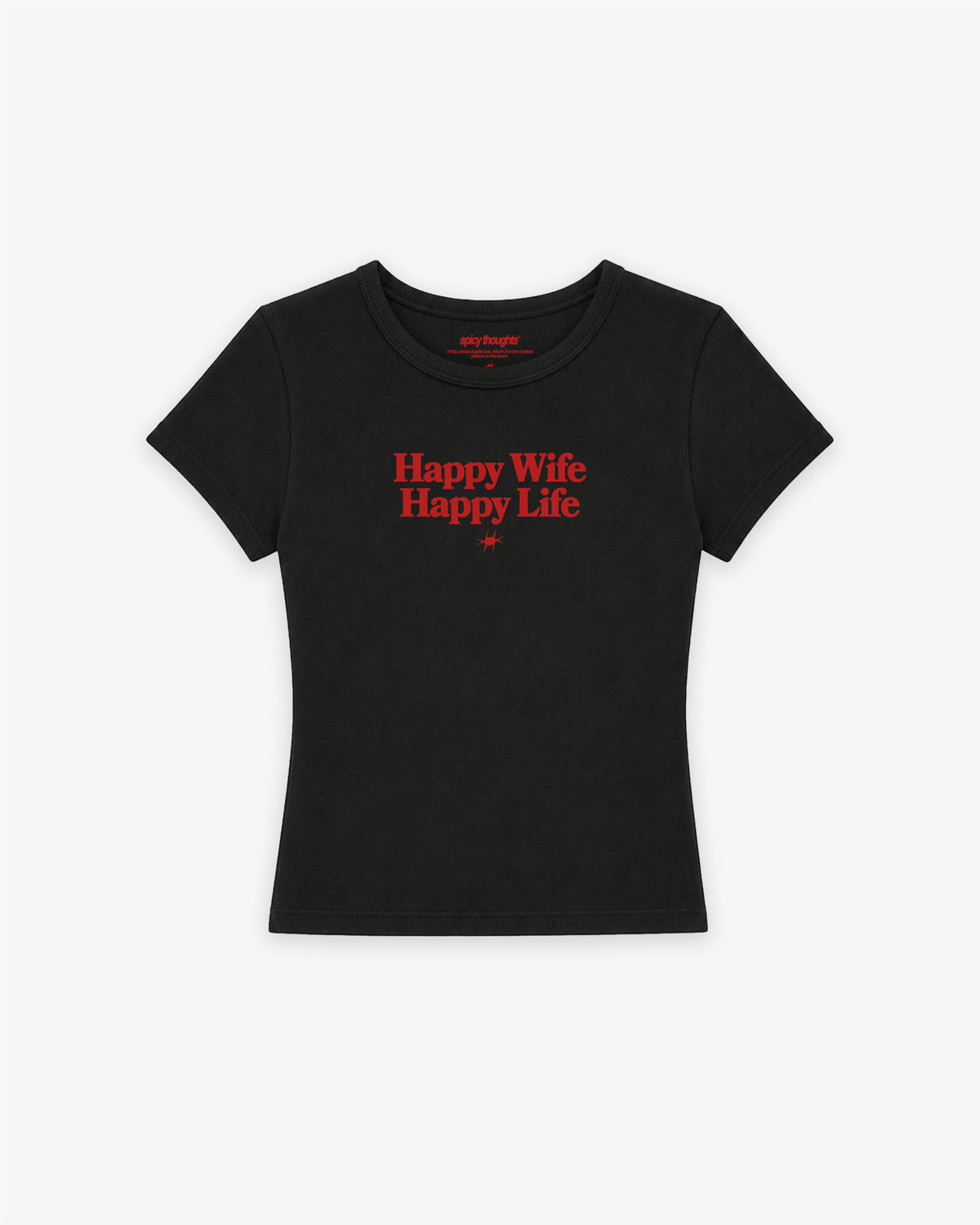 Rib Cropped Tee - Happy Wife Happy Life