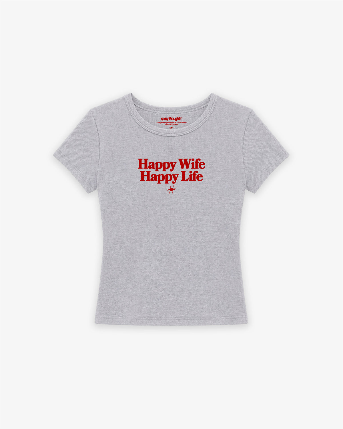 Rib Cropped Tee - Happy Wife Happy Life
