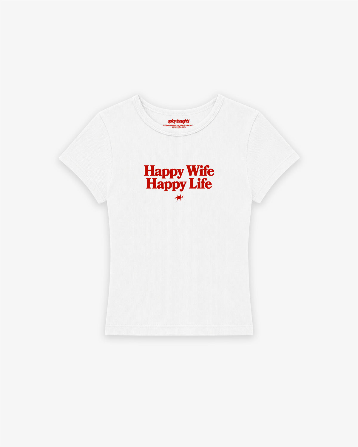 Rib Cropped Tee - Happy Wife Happy Life