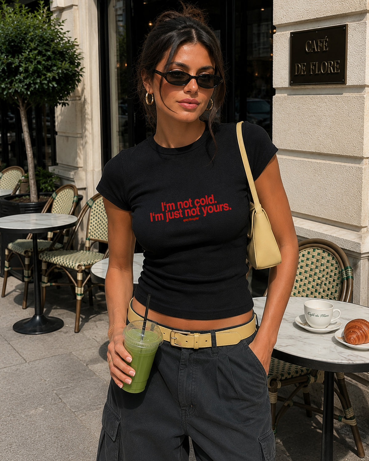 Rib Cropped Tee - I'm Not Cold. I'm Just Not Yours