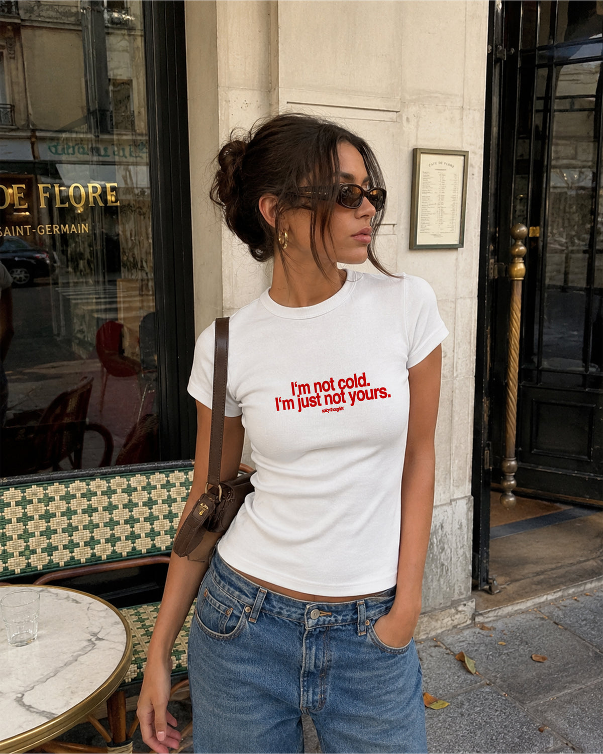 Rib Cropped Tee - I'm Not Cold. I'm Just Not Yours