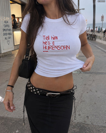 Rib Cropped Tee - Tell Him He’s A Hurensohn