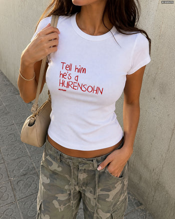 Rib Cropped Tee - Tell Him He’s A Hurensohn
