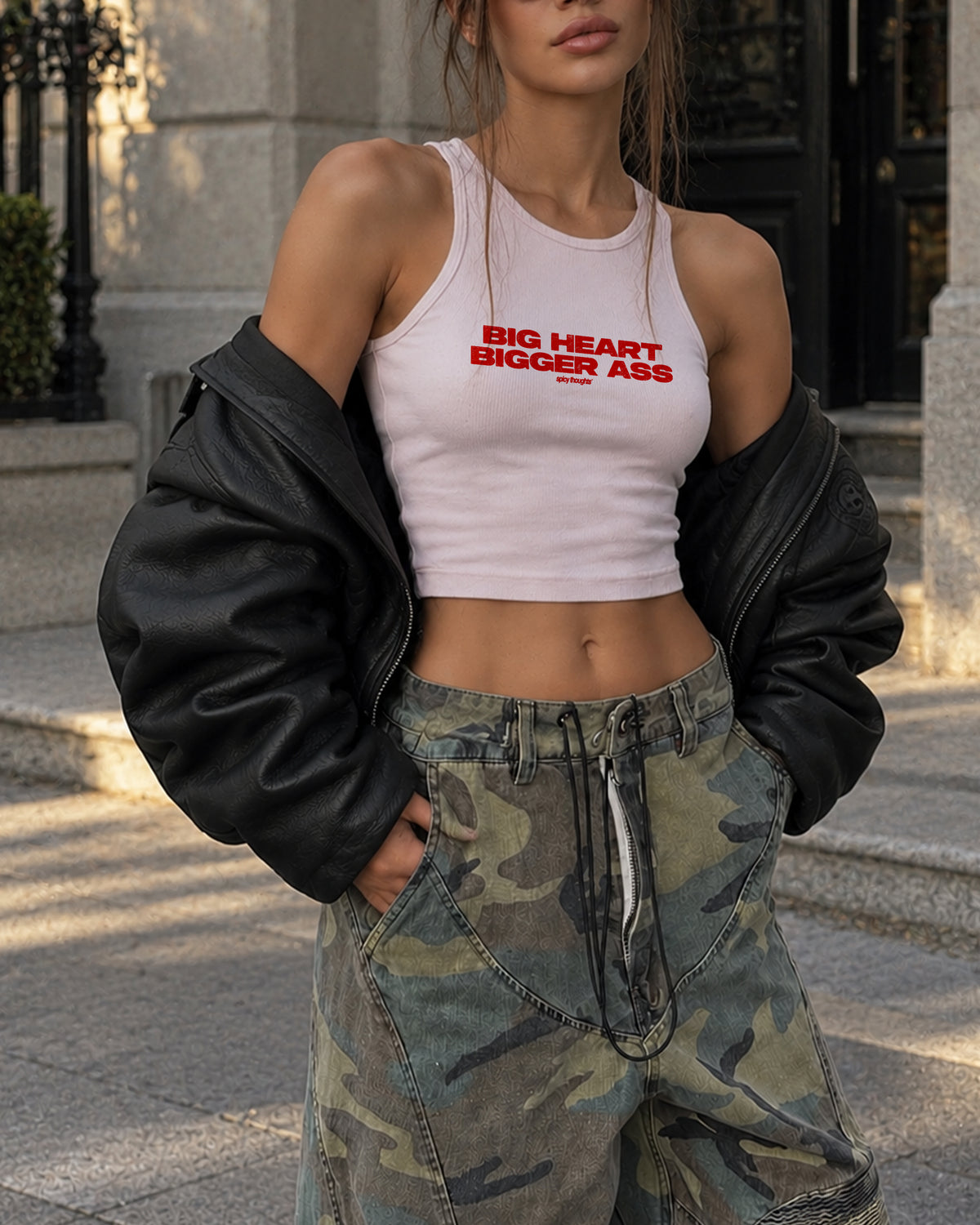 Rib Cropped Top - Big Heart Bigger Ass