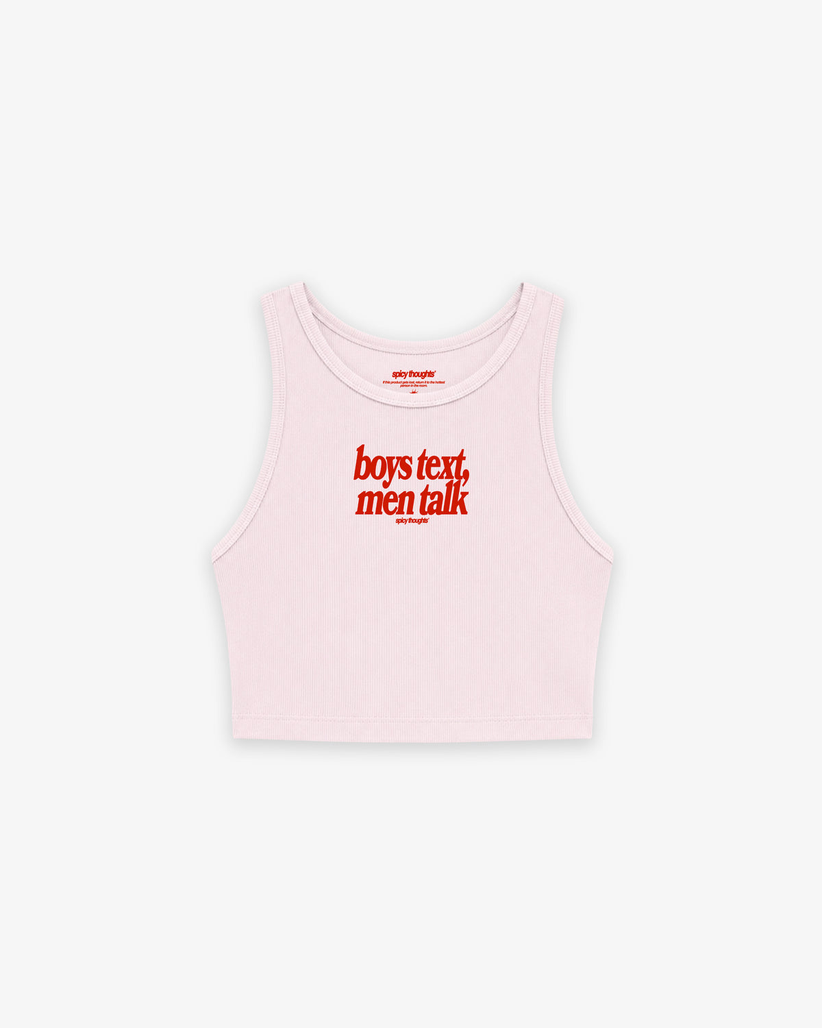 Rib Cropped Top - Boys Text, Men Talk