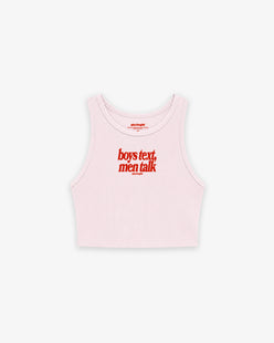 Rib Cropped Top - Boys Text, Men Talk