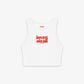 Rib Cropped Top - Boys Text, Men Talk