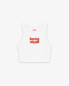 Rib Cropped Top - Boys Text, Men Talk