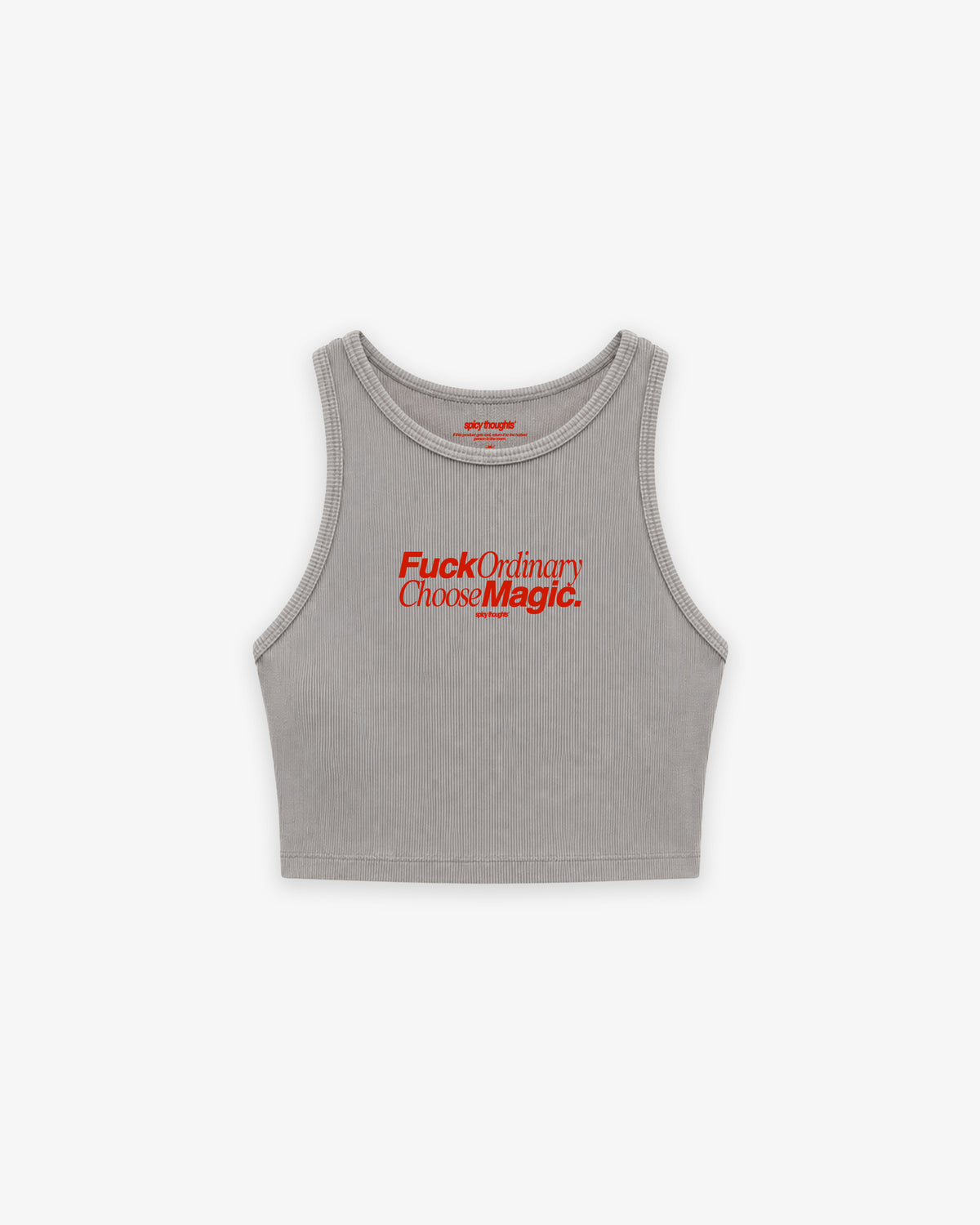Rib Cropped Top - Fuck Ordinary, Choose Magic