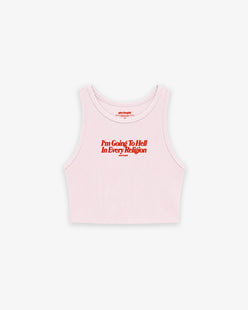 Rib Cropped Top - I'm Going To Hell In Every Religion