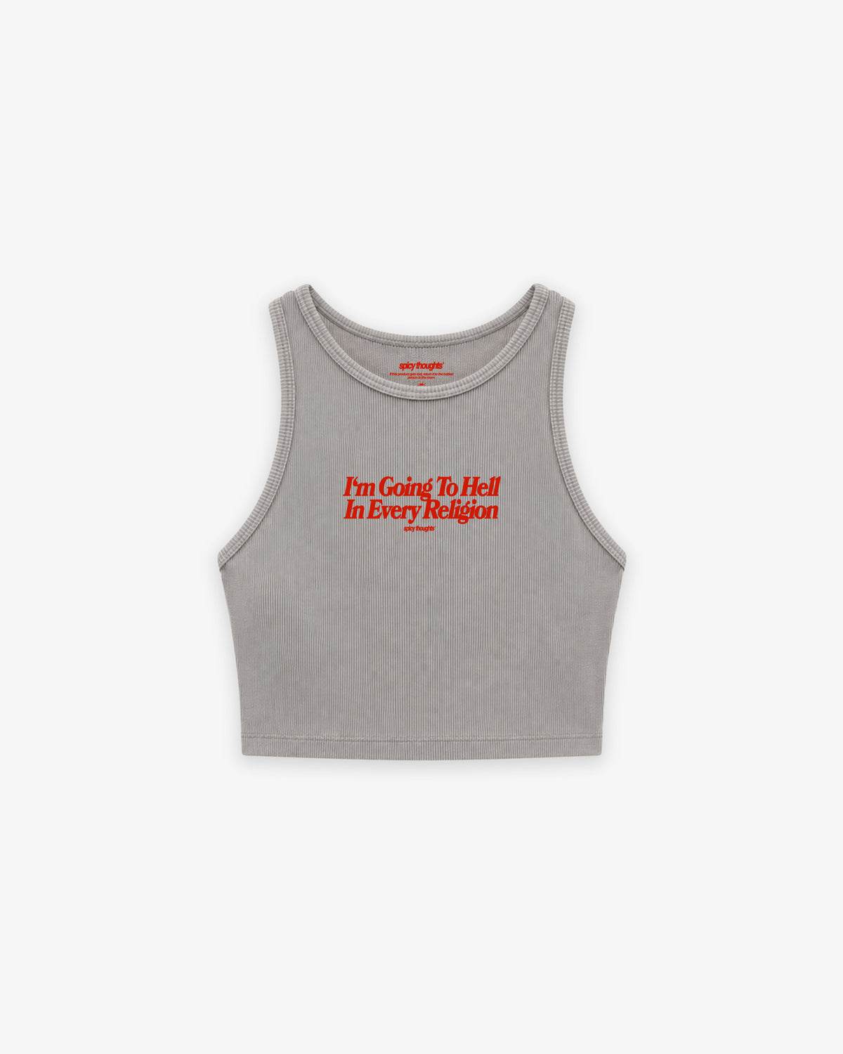 Rib Cropped Top - I'm Going To Hell In Every Religion