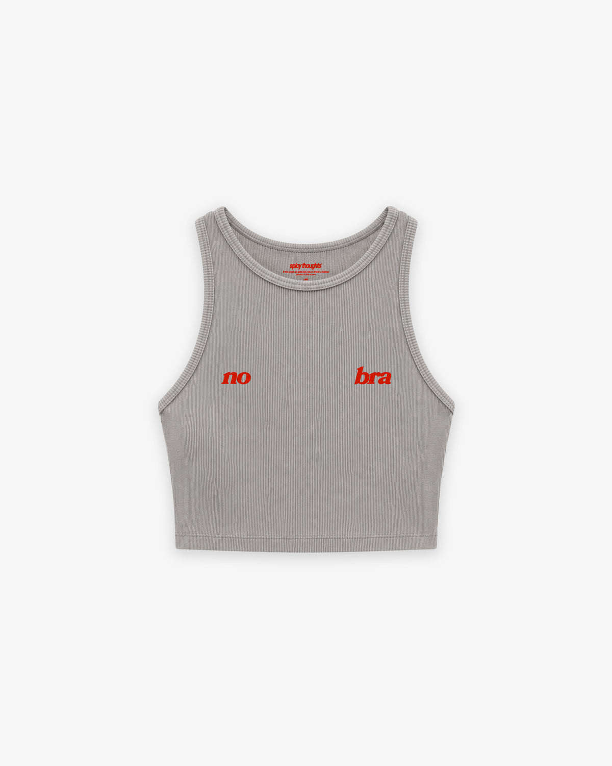 Rib Cropped Top - No Bra
