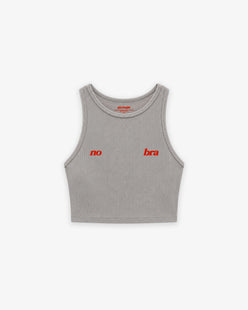 Rib Cropped Top - No Bra