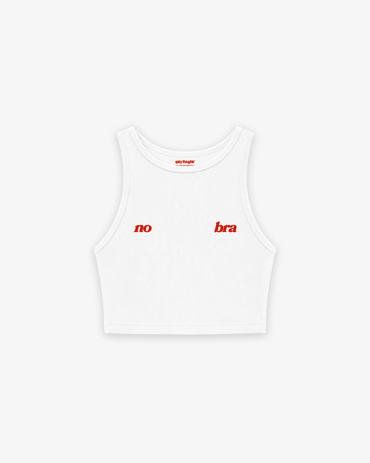 Rib Cropped Top - No Bra