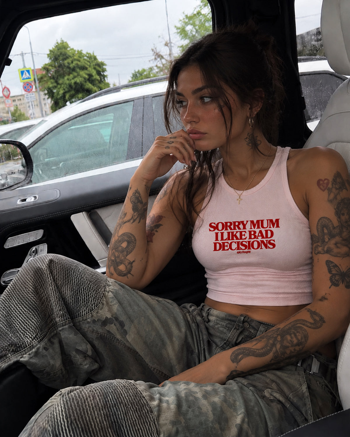 Rib Cropped Top - Sorry Mum I Like Bad Decisions