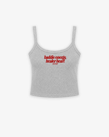 Rib Tank Top - Baddie Energy, Healer Heart