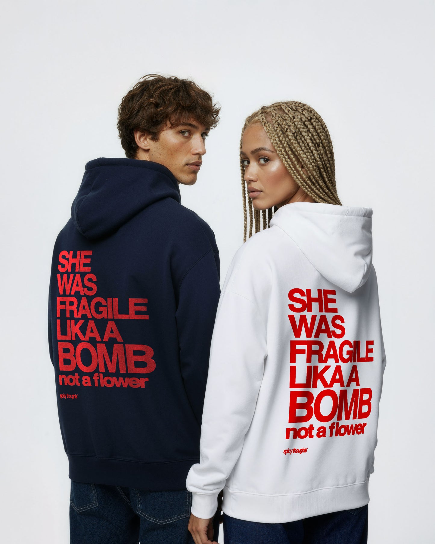 Oversized Hoodie - She Was Fragile Like a Bomb, Not a Flower