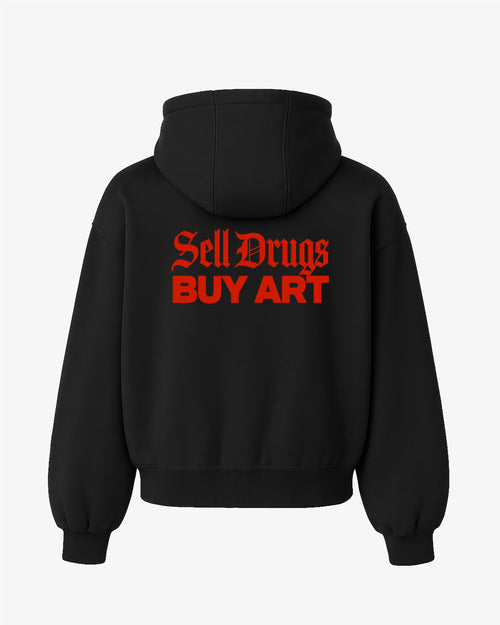 Oversized Hoodie - Sell Drugs Buy Art