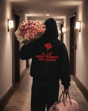Oversized Hoodie - Send Flowers Not Nudes