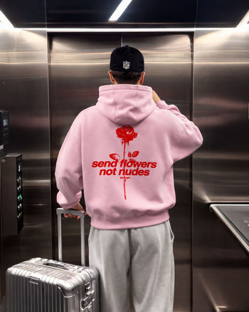 Oversized Hoodie - Send Flowers Not Nudes