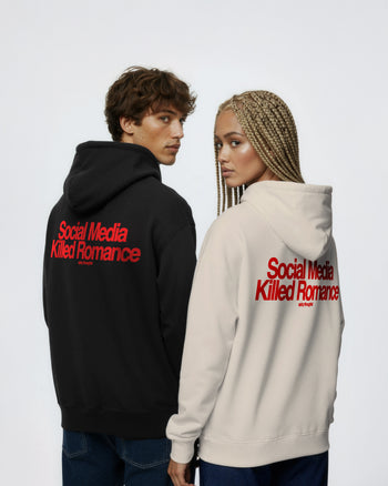 Oversized Hoodie - Social Media Killed Romance