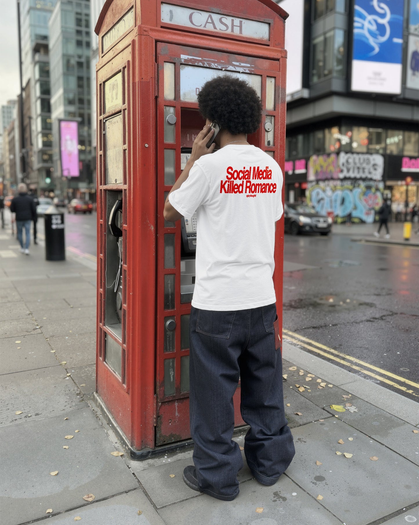 Heavy Oversized Tee - Social Media Killed Romance