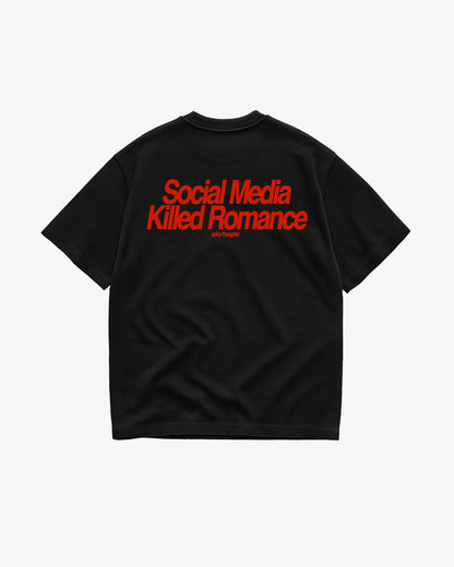 Heavy Oversized Tee - Social Media Killed Romance