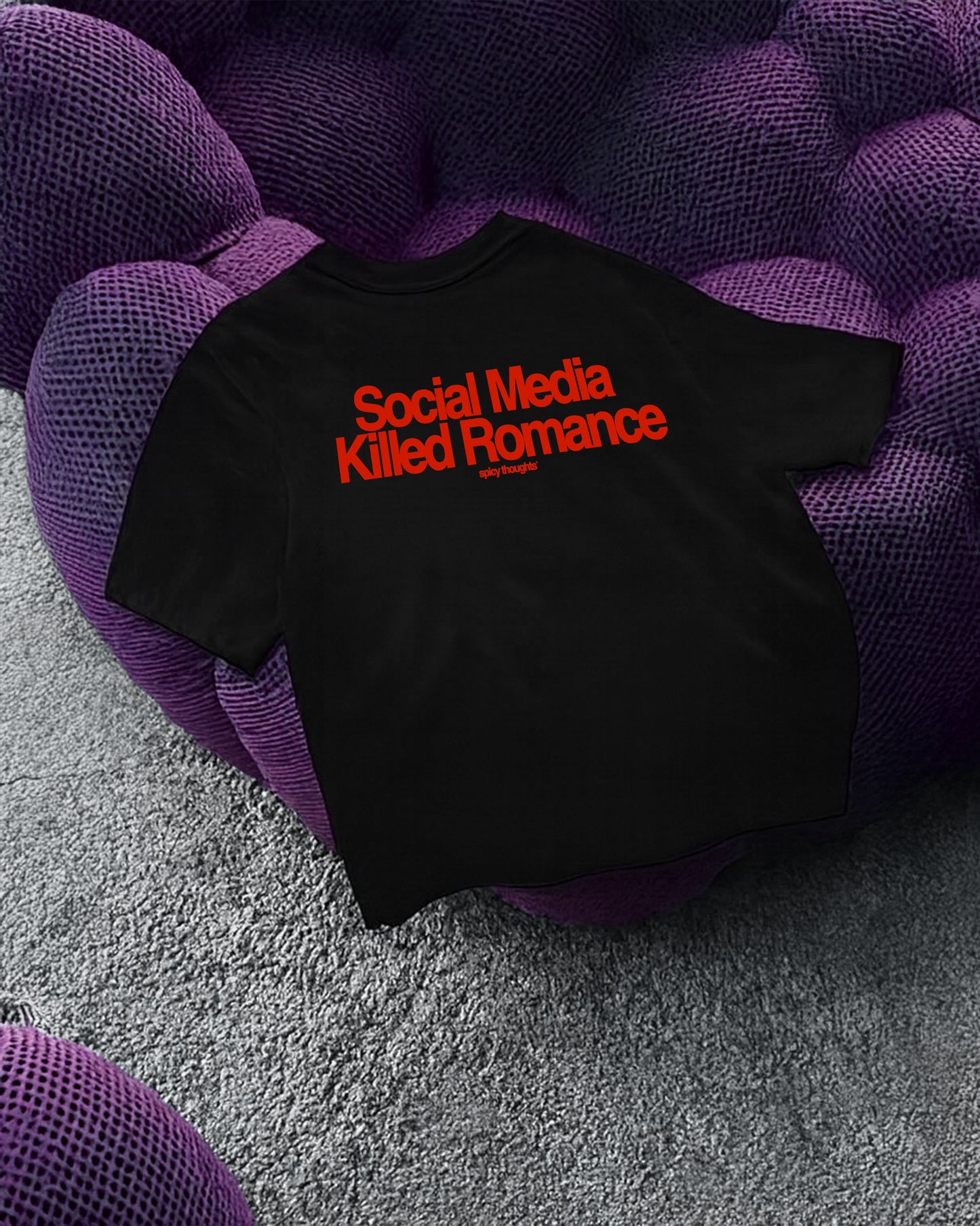 Heavy Oversized Tee - Social Media Killed Romance