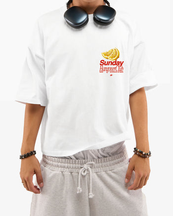 Heavy Oversized Tee - Sunday Hangover Club Frontprint