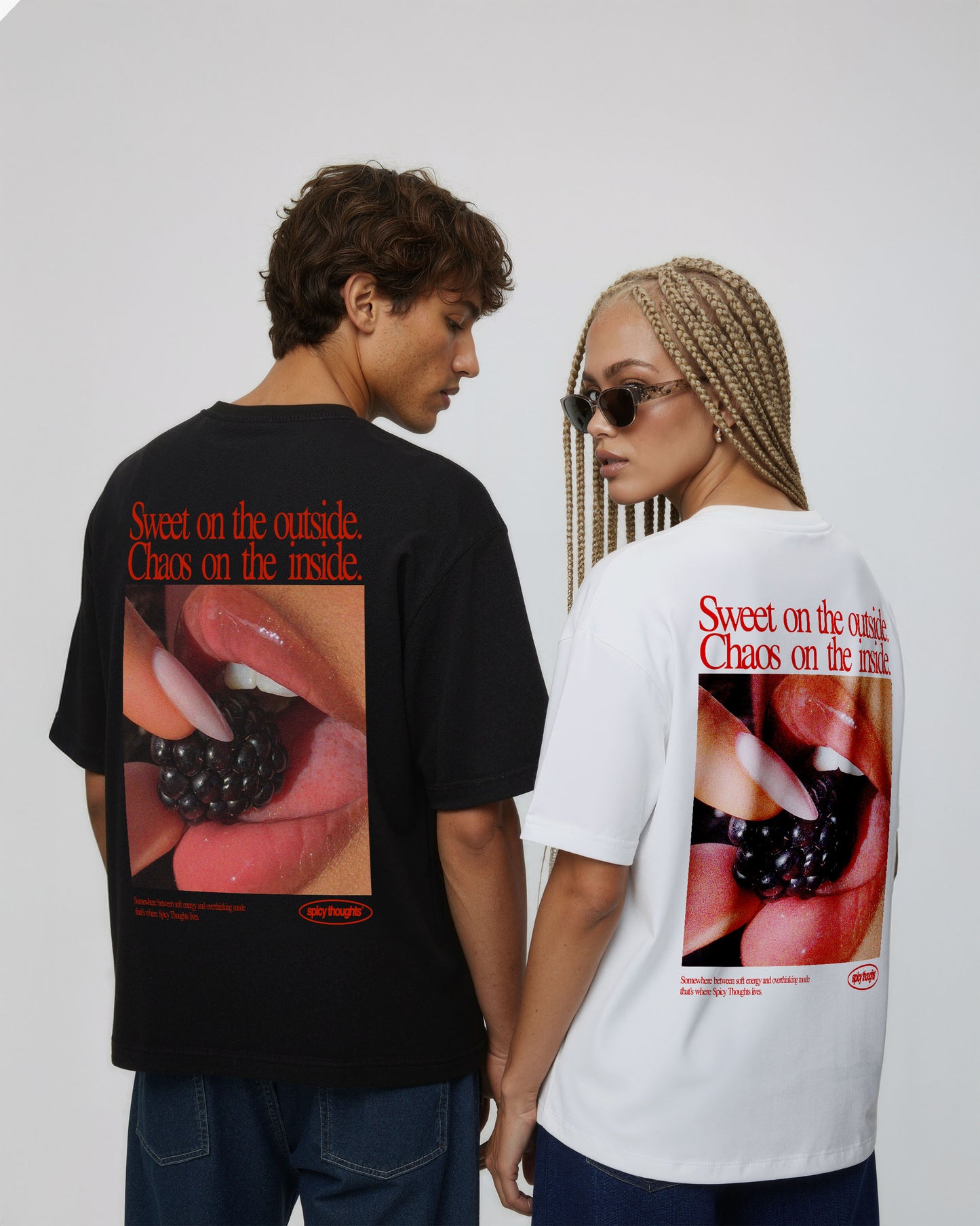 Heavy Oversized Tee - Sweet on the Outside. Chaos on the Inside.