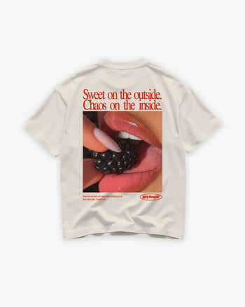 Heavy Oversized Tee - Sweet on the Outside. Chaos on the Inside.