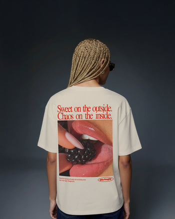 Heavy Oversized Tee - Sweet on the Outside. Chaos on the Inside.