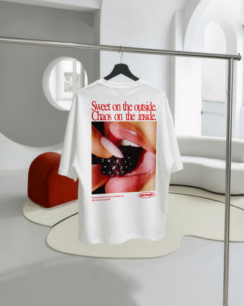 Heavy Oversized Tee - Sweet on the Outside. Chaos on the Inside.