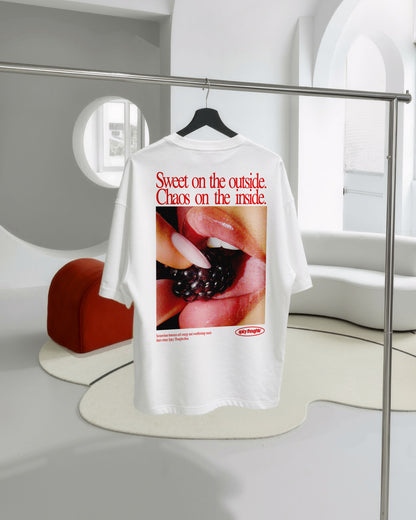 Heavy Oversized Tee - Sweet on the Outside. Chaos on the Inside.
