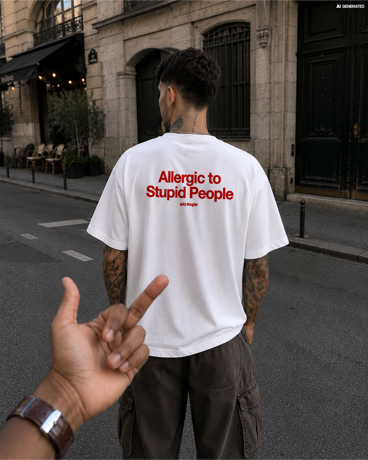 Heavy Oversized Tee - Allergic To Stupid People