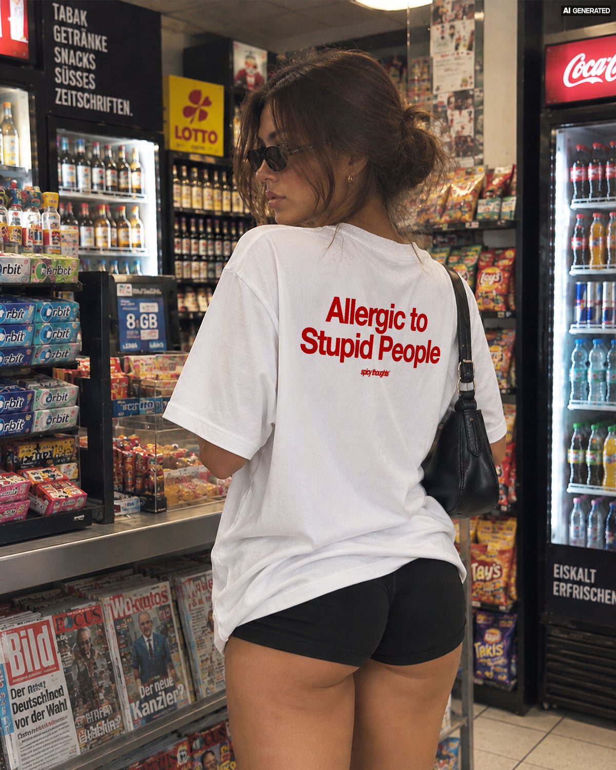 Heavy Oversized Tee - Allergic To Stupid People
