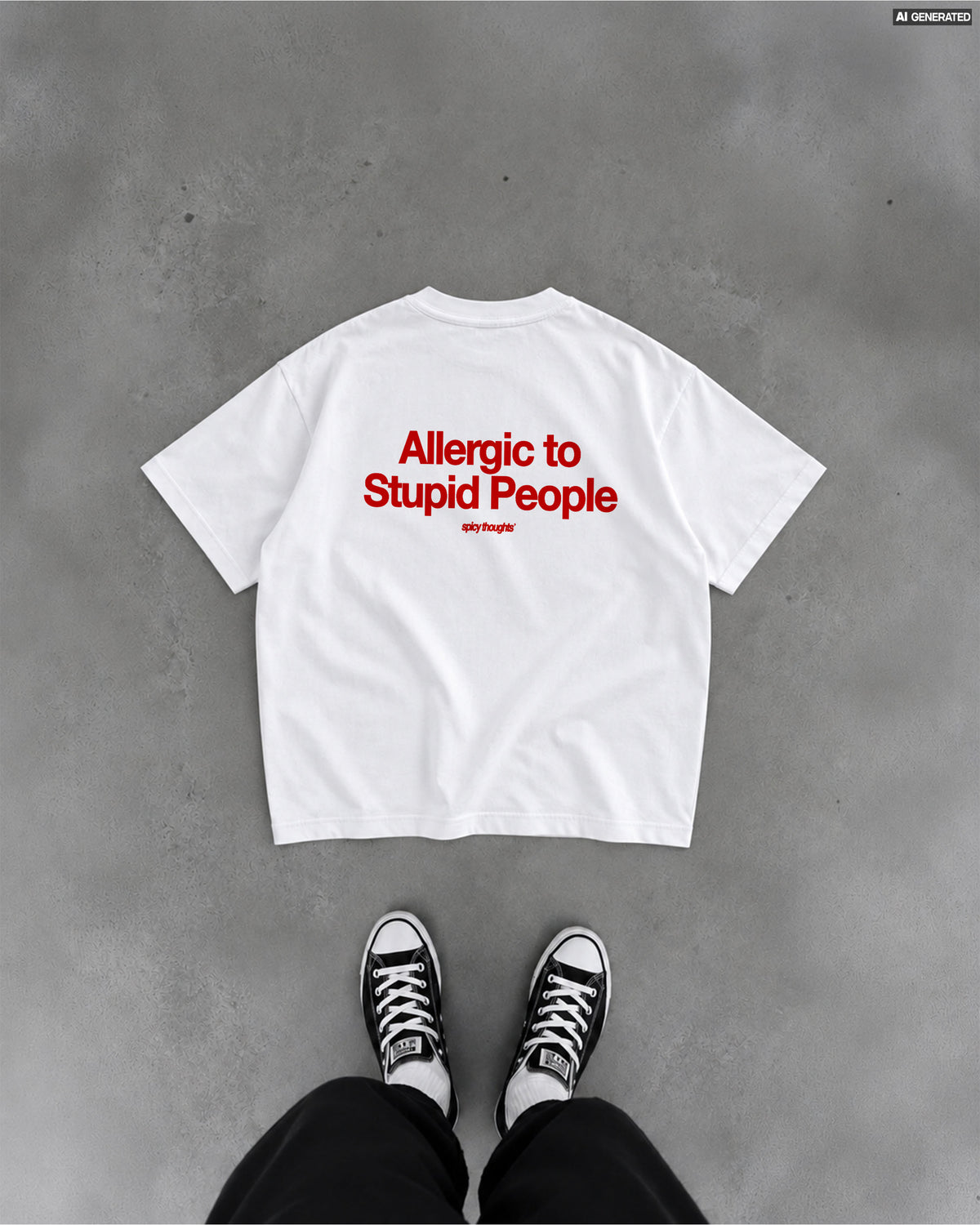 Heavy Oversized Tee - Allergic To Stupid People