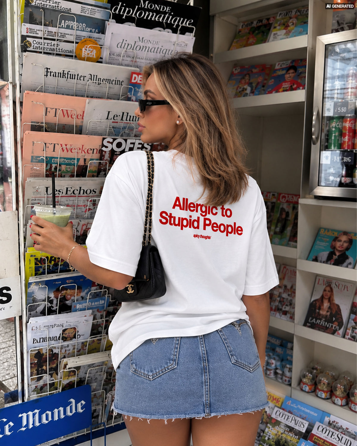 Heavy Oversized Tee - Allergic To Stupid People