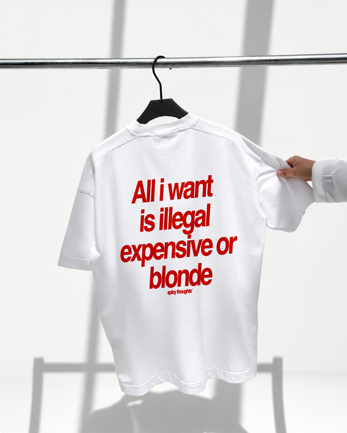 Heavy Oversized Tee - All I Want Is Illegal, Expensive or Blonde