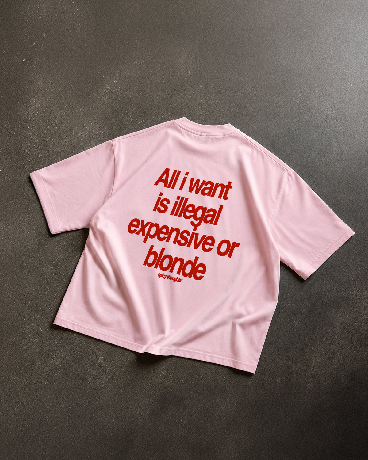 Heavy Oversized Tee - All I Want Is Illegal, Expensive or Blonde