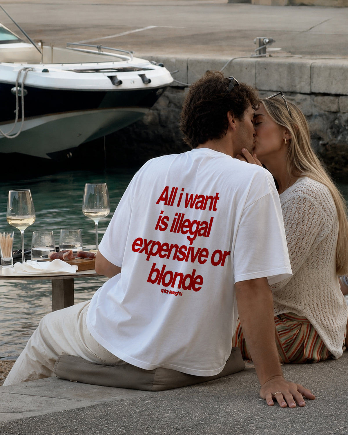 Heavy Oversized Tee - All I Want Is Illegal, Expensive or Blonde