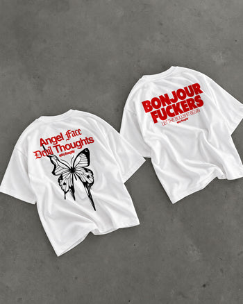 Heavy Oversized Tee - Angel Face Devil Thoughts