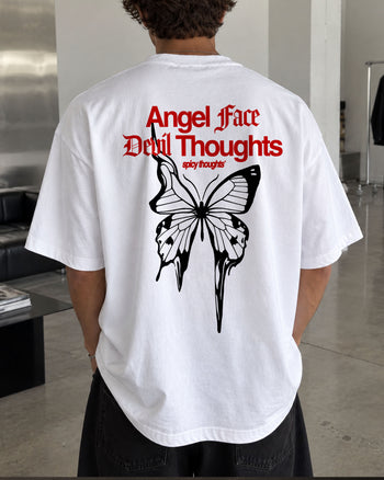 Heavy Oversized Tee - Angel Face Devil Thoughts