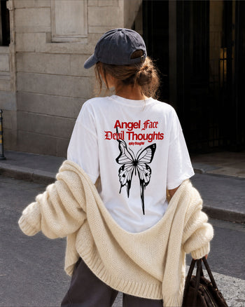 Heavy Oversized Tee - Angel Face Devil Thoughts