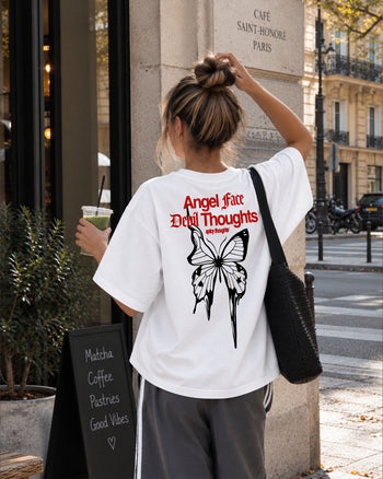 Heavy Oversized Tee - Angel Face Devil Thoughts