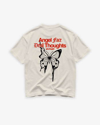 Heavy Oversized Tee - Angel Face Devil Thoughts