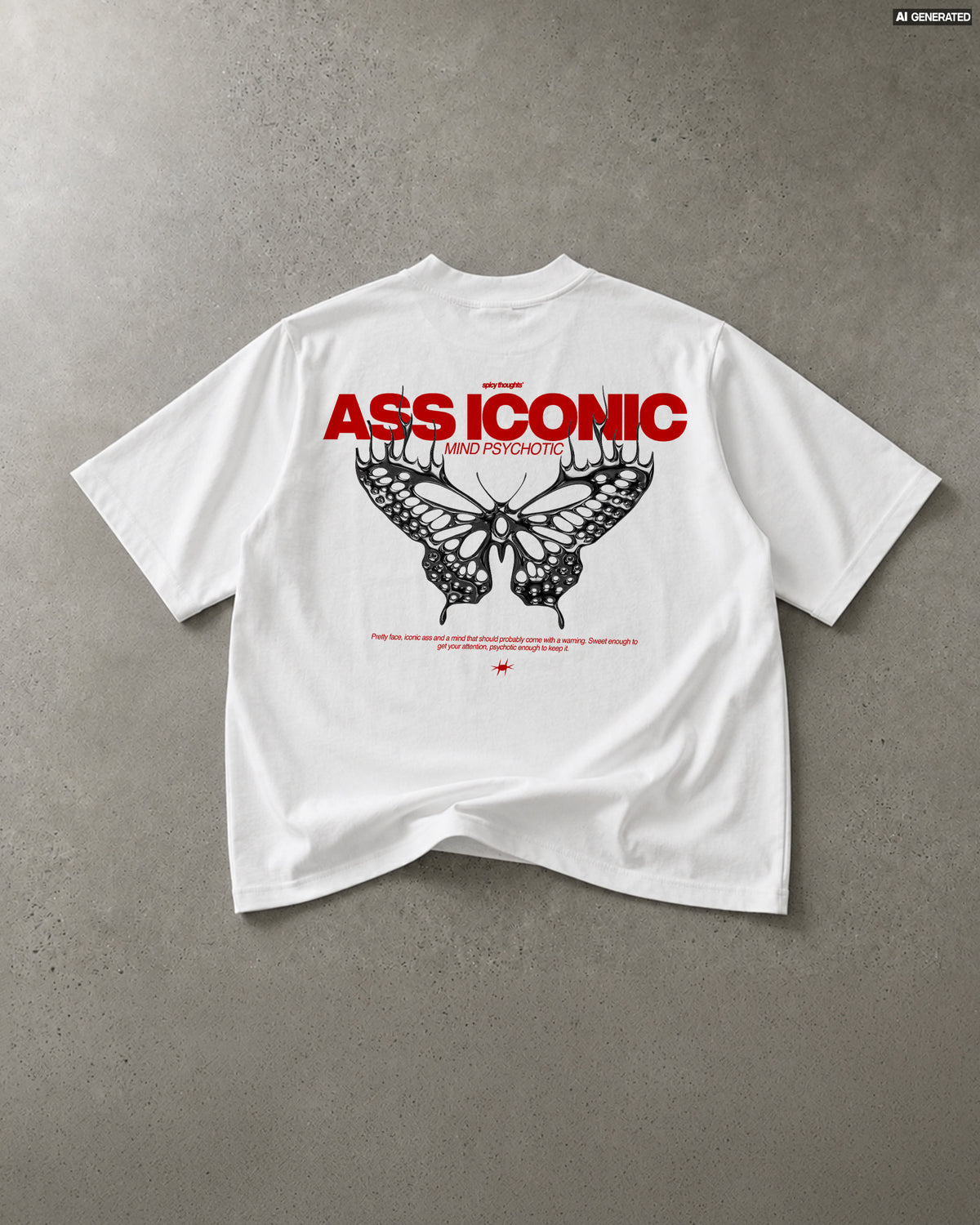 Heavy Oversized Tee - Ass Iconic, Mind Psychotic